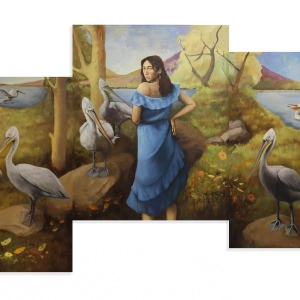 Delusion of Pelicans (Triptych) - 2022, oil on canvas, 60 x 48 inch each