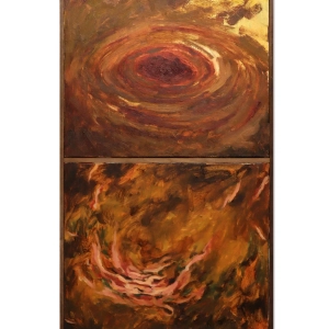 The universe (Diptych) - 2023, oil on canvas, 20 x 12 inch