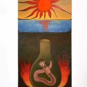 Perpetual living and dying (Diptych) - 2024, oil on linen, 60 x 30 inch