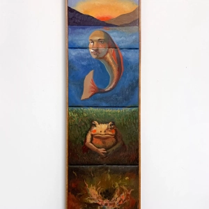 The Critical Zone - 2024, oil on linen, 40 x 12 inch