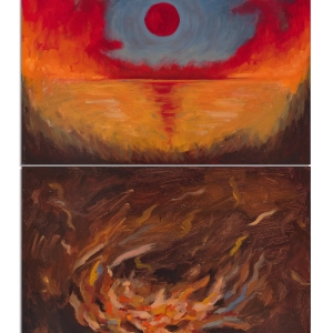 Untitled (Diptych) - 2024, oil on linen, 20 x 12 inch